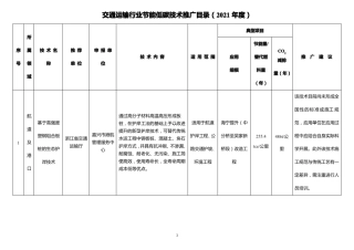 交通运输行业节能低碳技术推广目录2021年