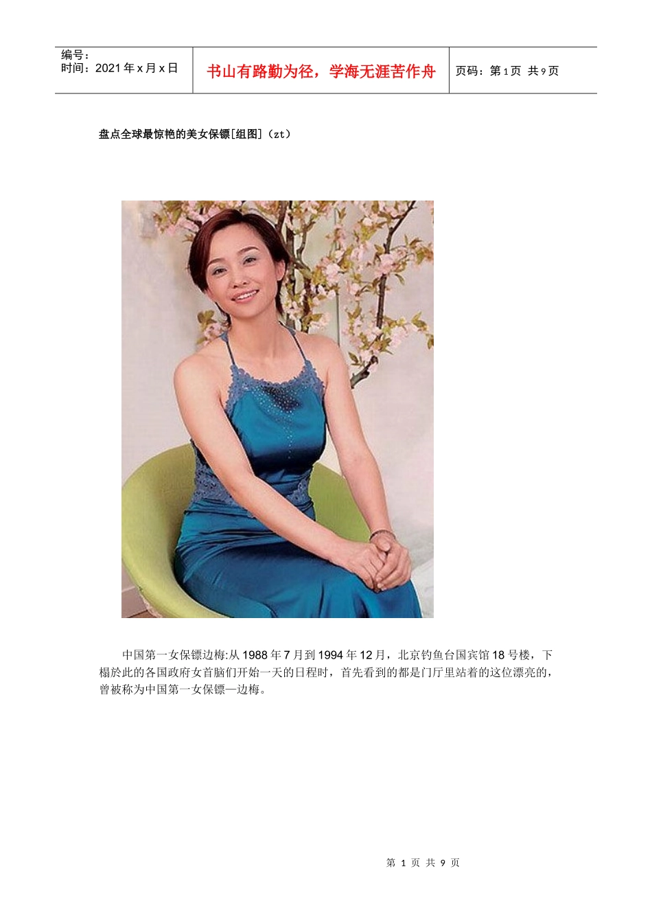 盘点全球最惊艳的美女保镖_第1页