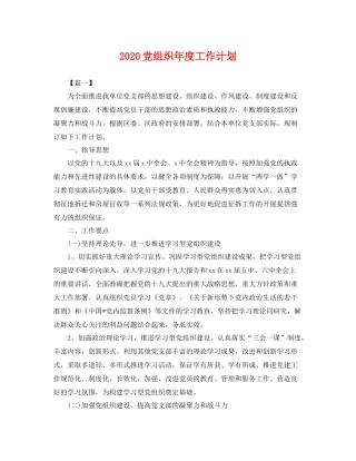 党组织年度工作计划 