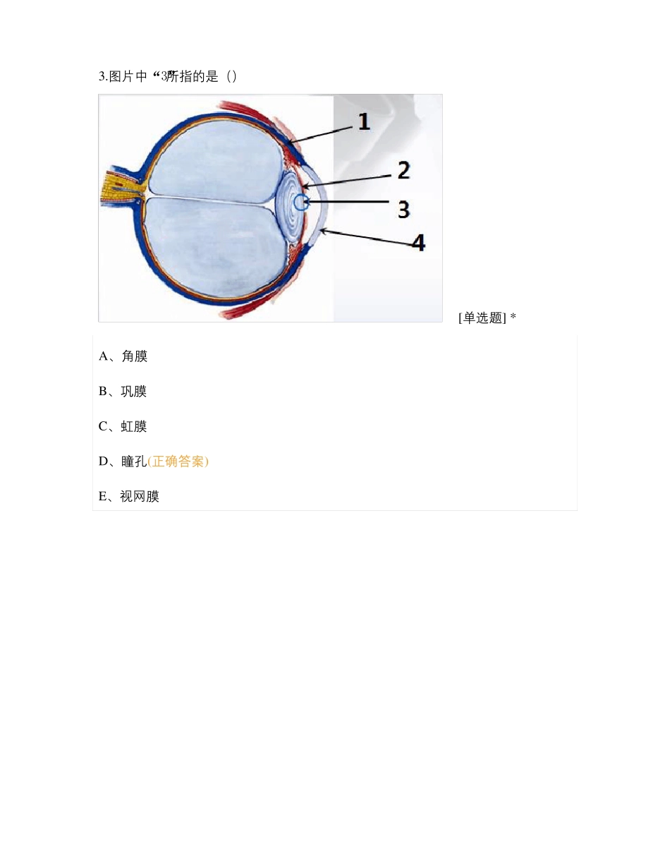 解剖学随堂测验图——感觉系统_第3页