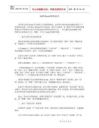 玩转Excel财务技巧
