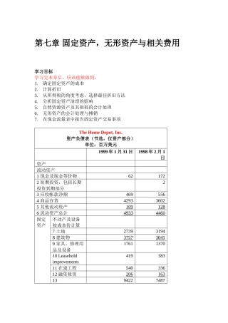 固定资产，无形资产及相关费用