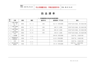 黄石市正隆实业有限公司财产清单