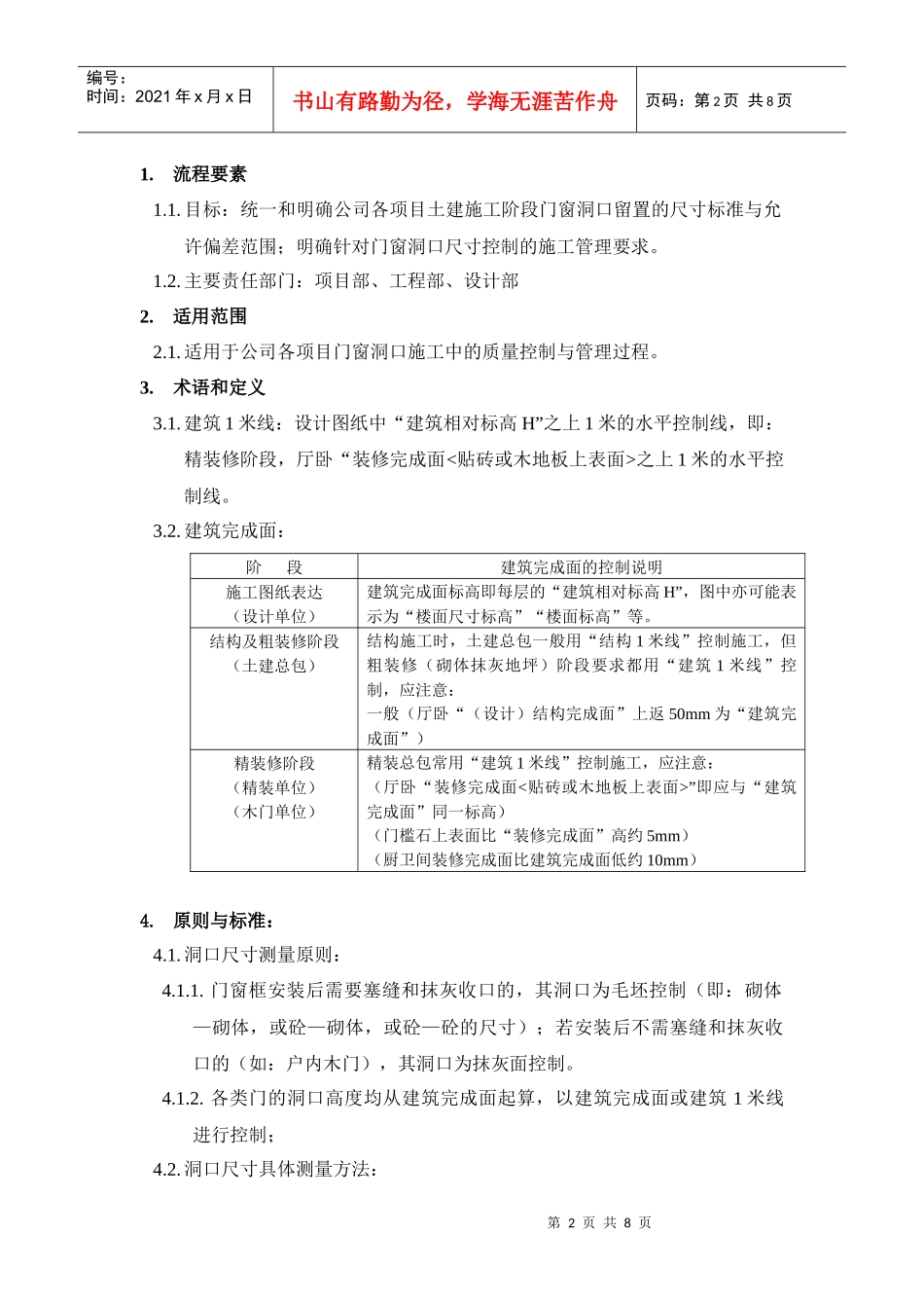 门窗洞口尺寸现场控制指导书_第2页