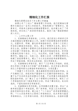 精细化工作汇报