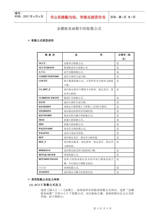 财务报表函数中的取数公式
