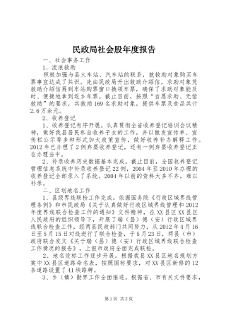 民政局社会股年度报告
