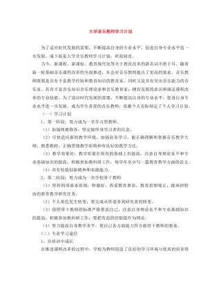 大学音乐教师学习计划 