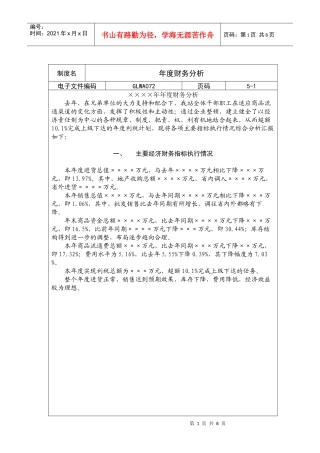 年度财务分析
