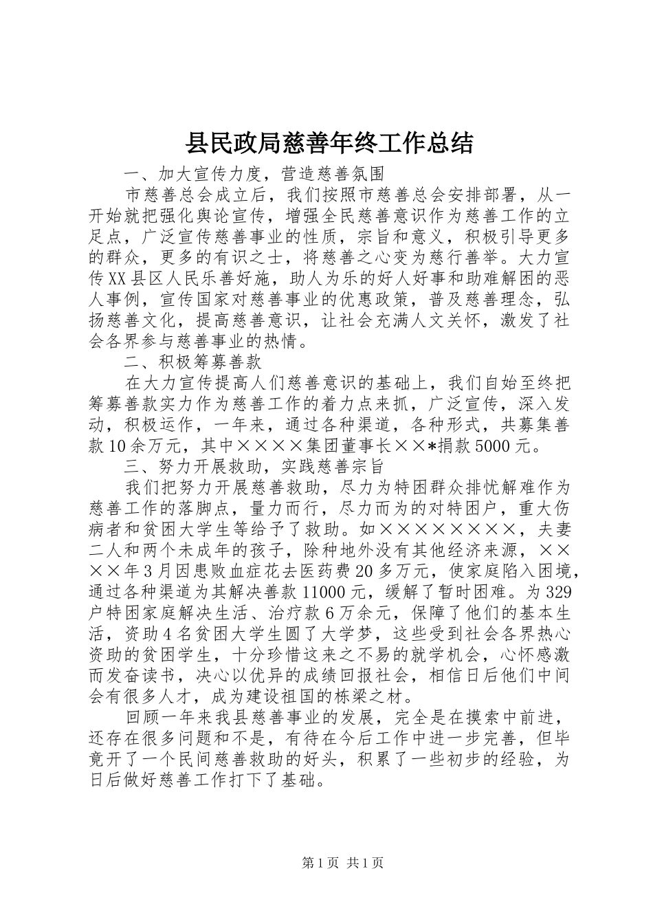 县民政局慈善年终工作总结_第1页