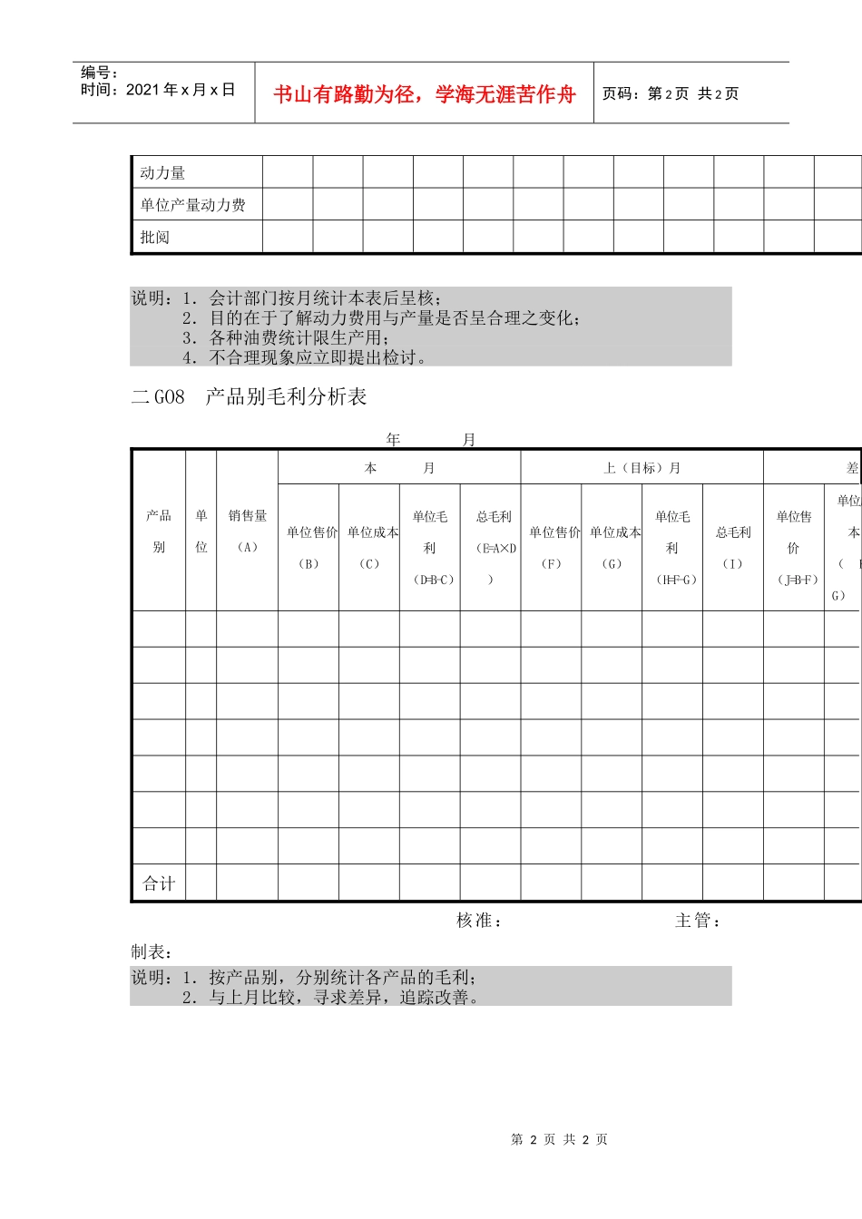 会计、财务管理-财务控制分析横表格_第2页