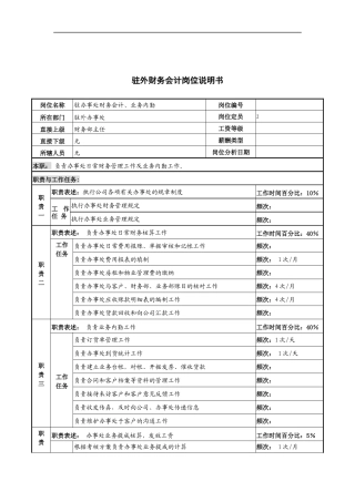 河北纪元光电公司驻外财务会计岗位说明书