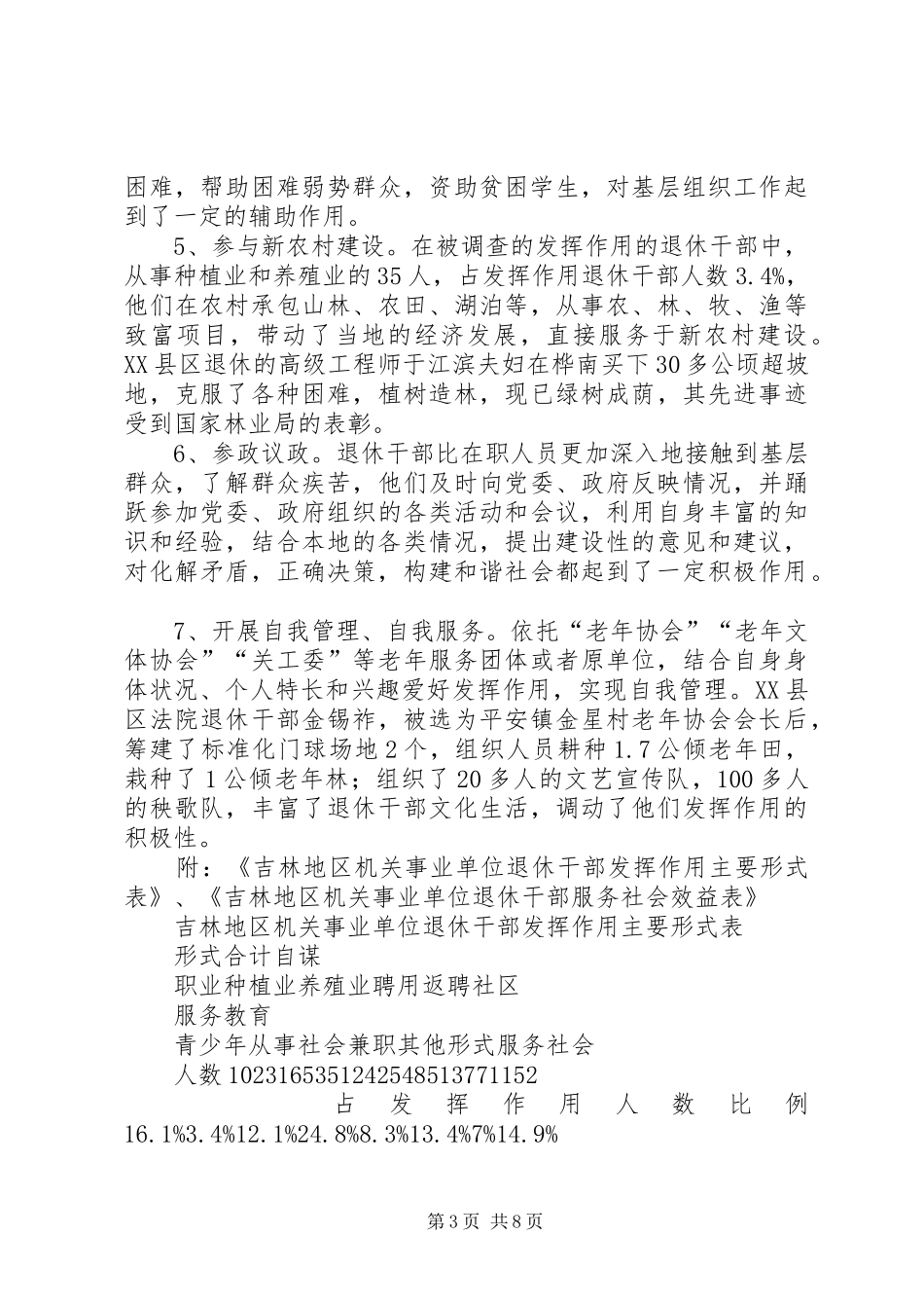 机关事业单位退休干部发挥作用情况的调研报告_第3页