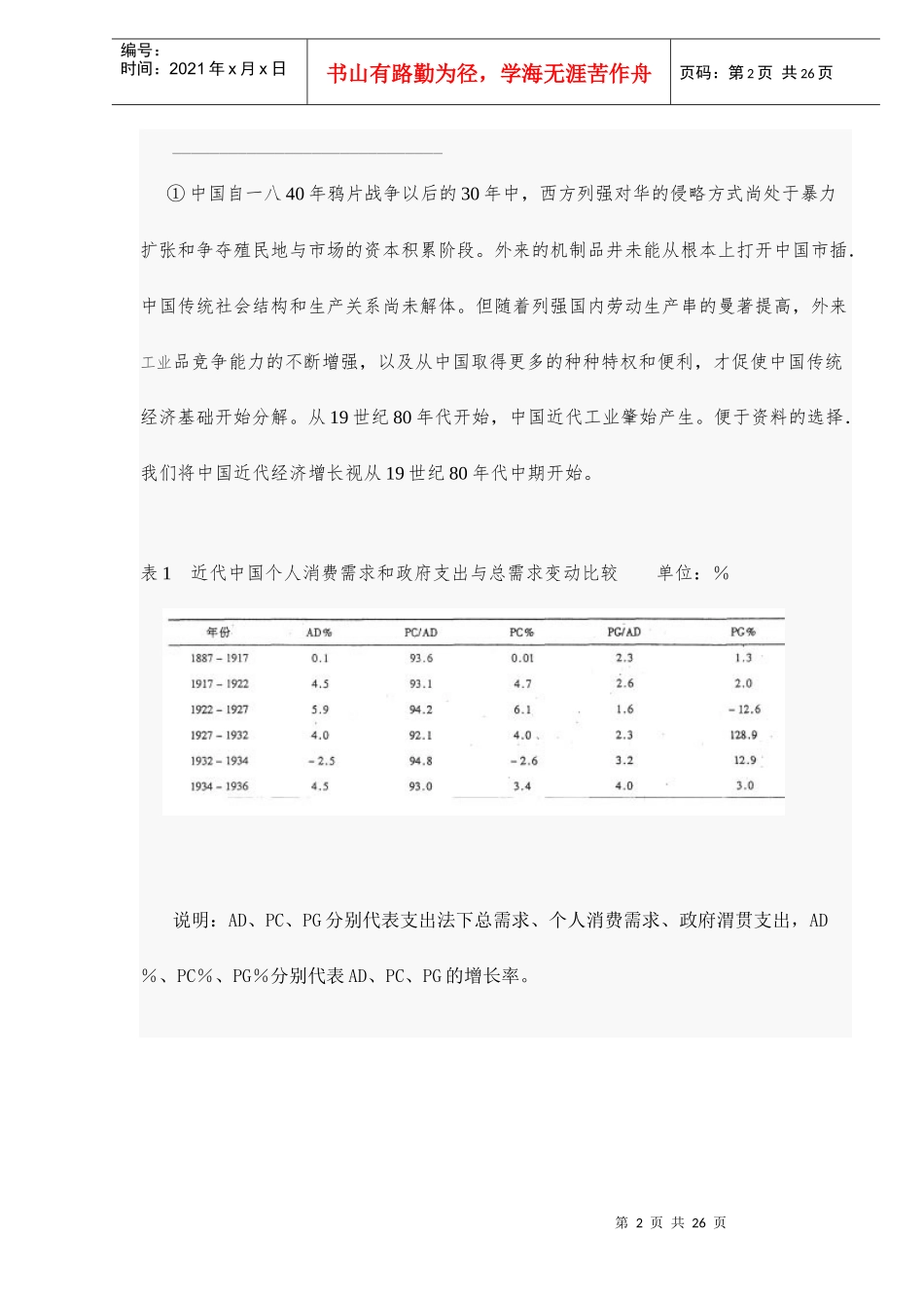 消费需求总量的变动与近代中国的经济增长_第2页