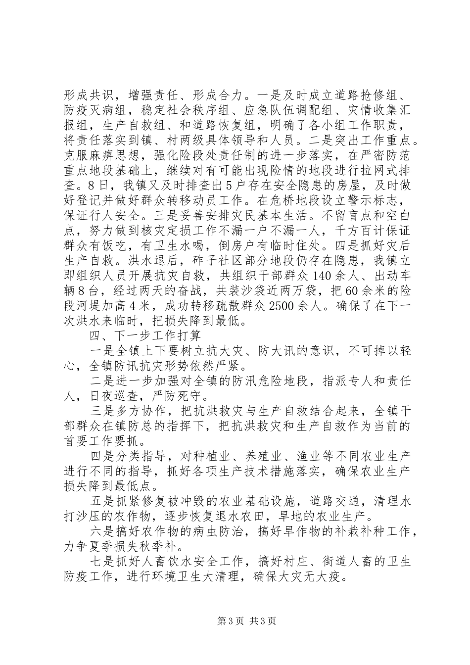 抗洪救灾工作汇报_第3页