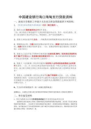 中国某银行海口海甸支行贷款资料