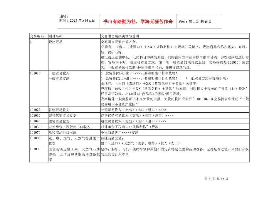 新版国际收支交易编码和交易附言填写指引_第1页