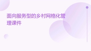 面向服务型的乡村网格化管理课件
