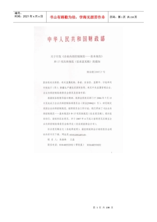 企业内部控制规范起草说明（DOC174）