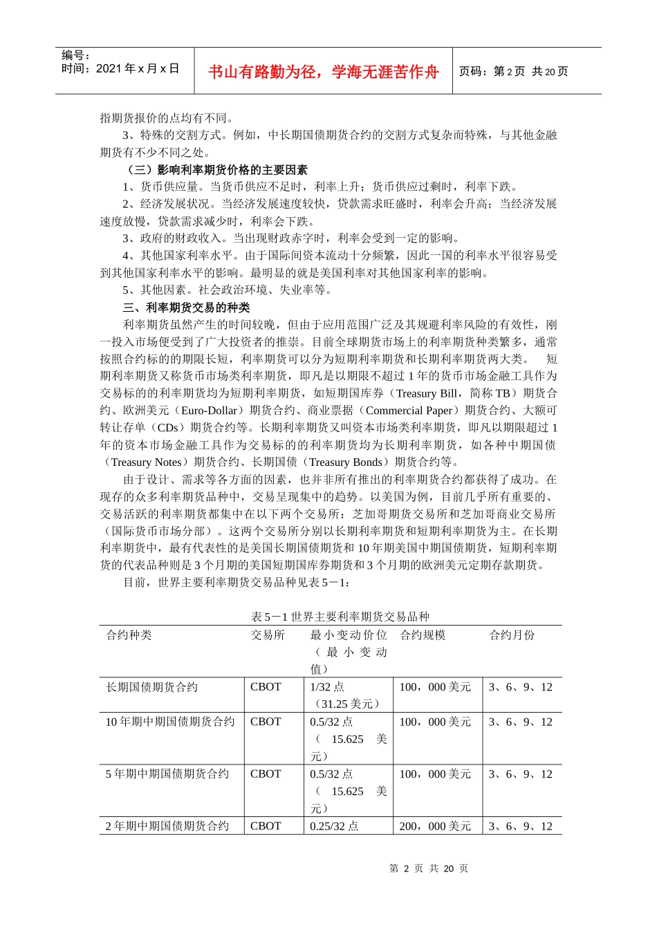 第五章利率期货（doc 19）_第2页