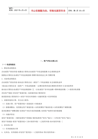 资产评估公式与方法