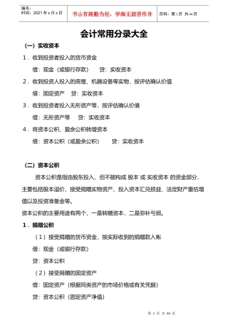 会计常用分录大全（DOC44页）