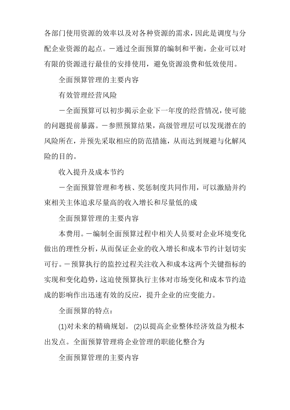 全面预算管理的主要内容_第3页