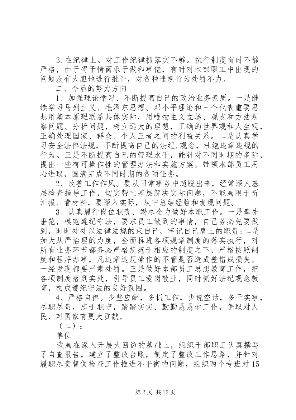 履职尽责自查报告_第2页