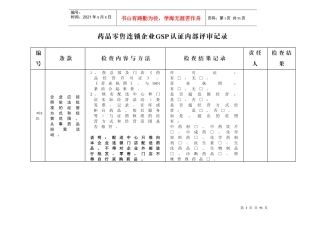 GSP认证内审表