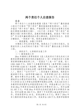 两个责任个人自查报告