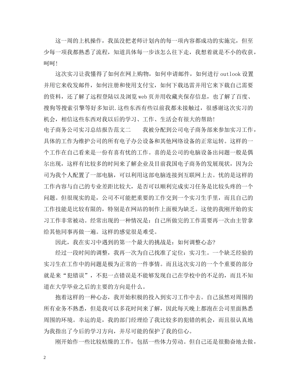 电子商务公司实习总结报告 _第2页
