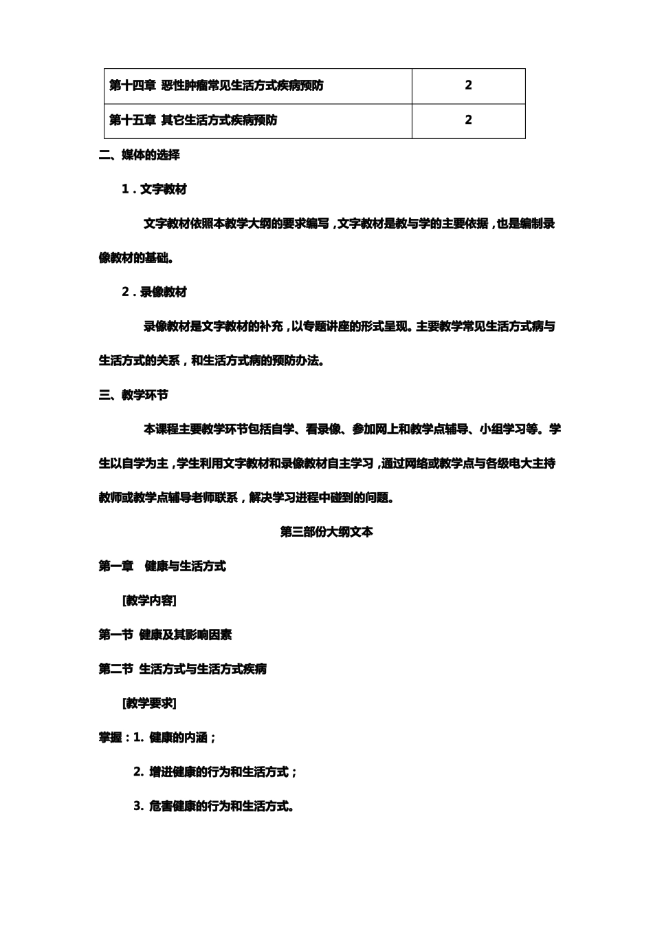 健康管理课程教学大纲_第3页