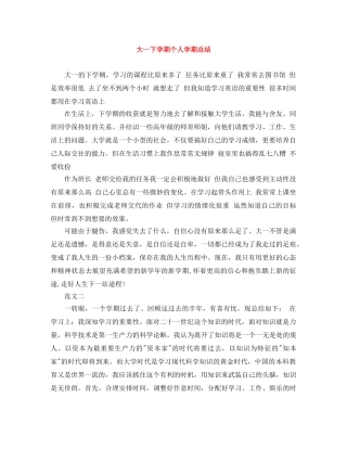 大一下学期个人学期总结 