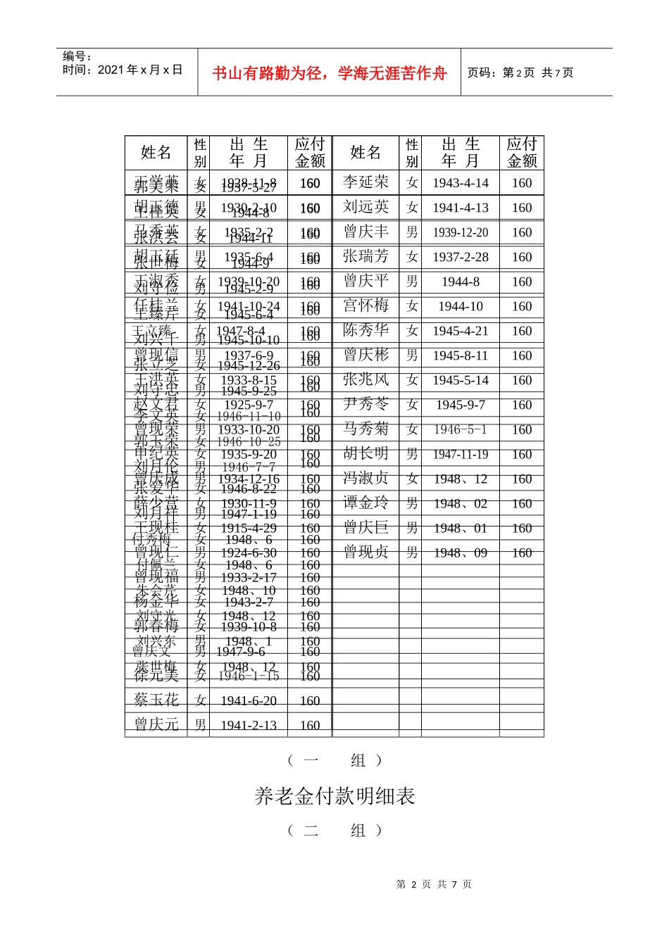 养老金付款明细表_第2页
