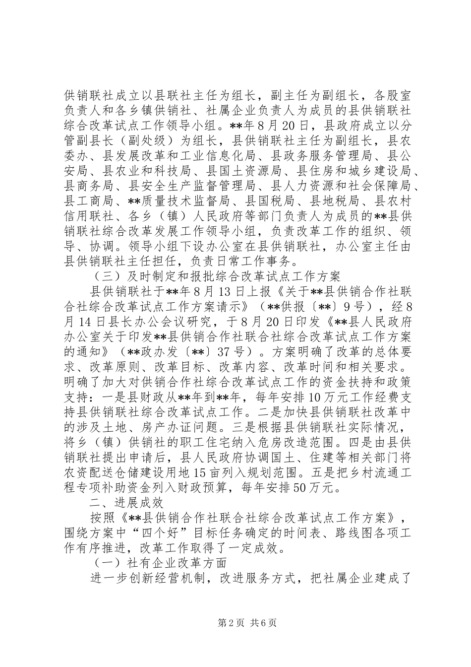 县供销联社综合改革试点工作总结_第2页