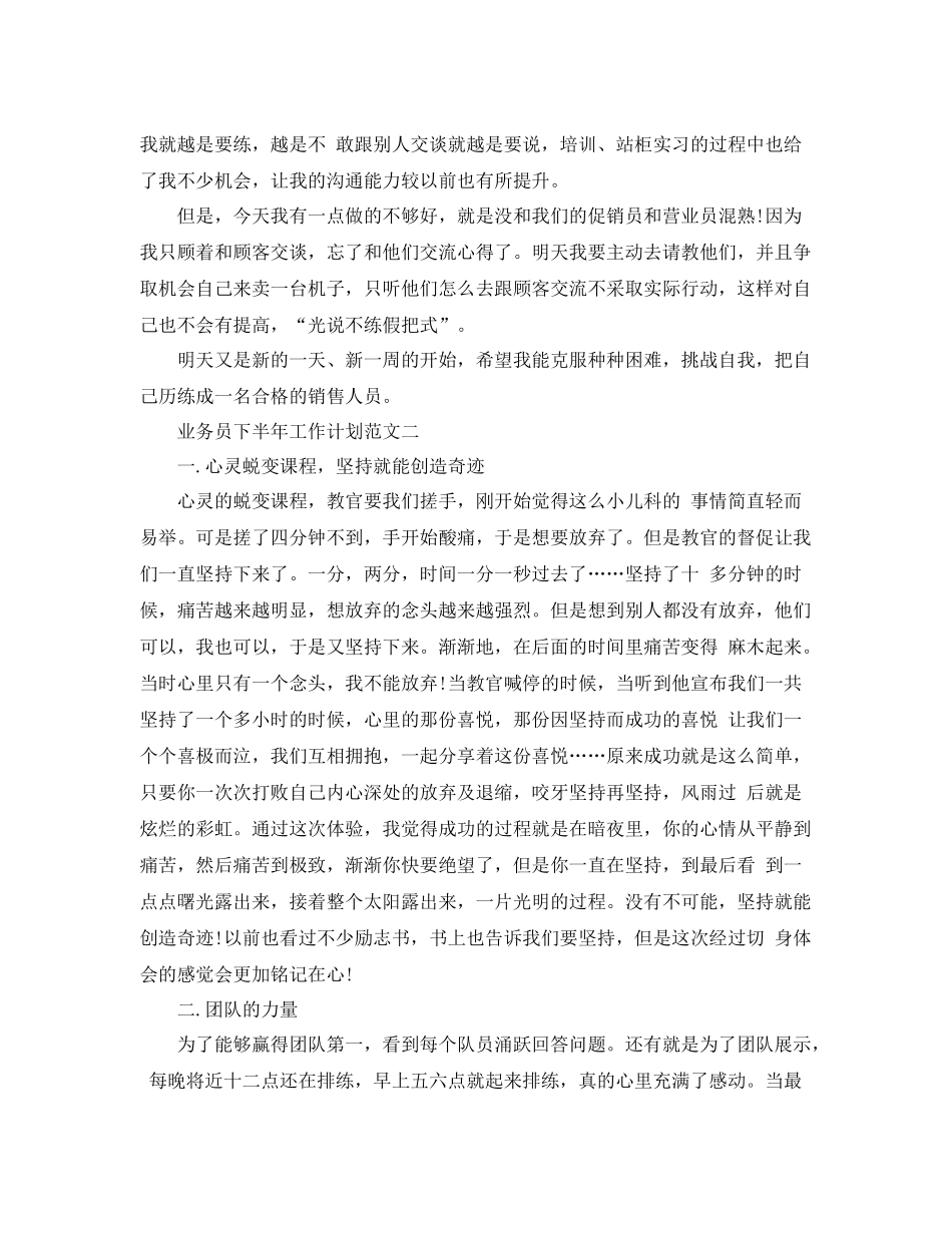 业务员下半2020年工作计划 _第2页