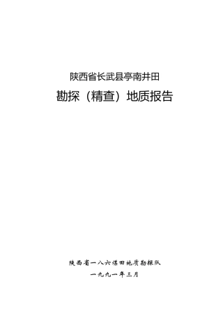 长武县亭南精查地质报告(电子版)