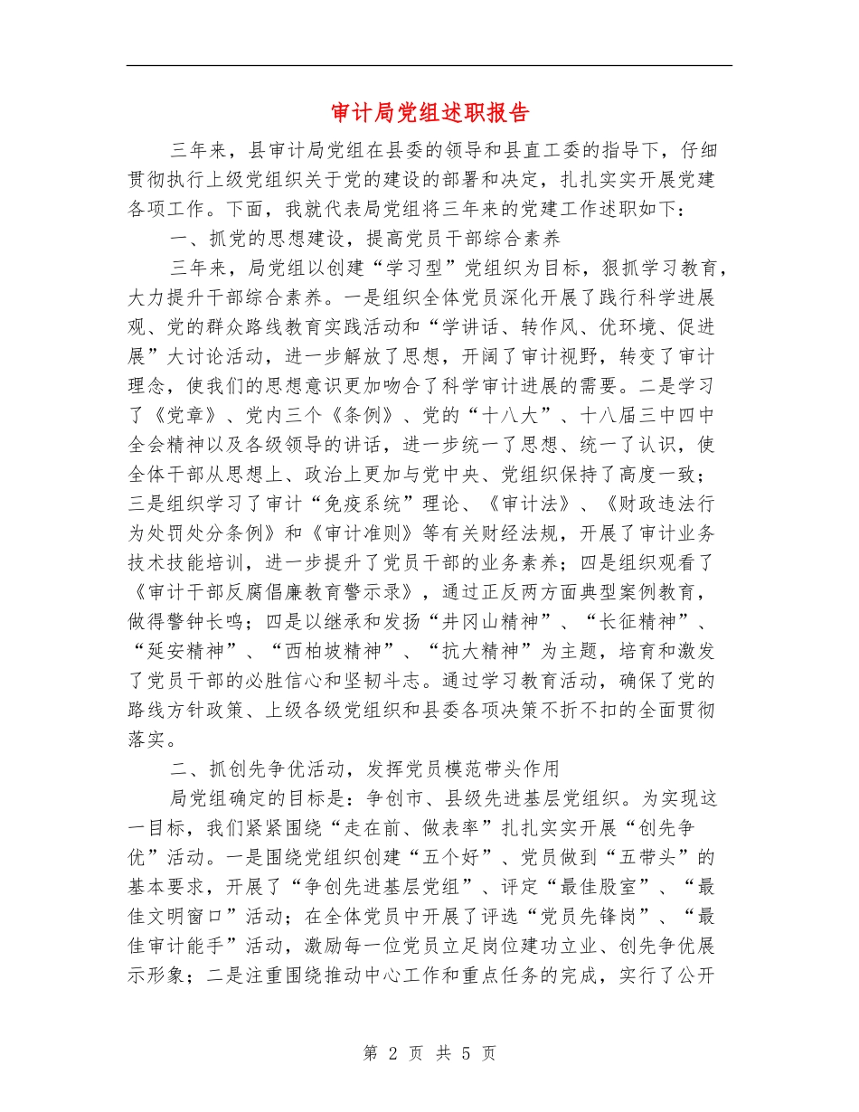 审计局党组述职报告_第2页