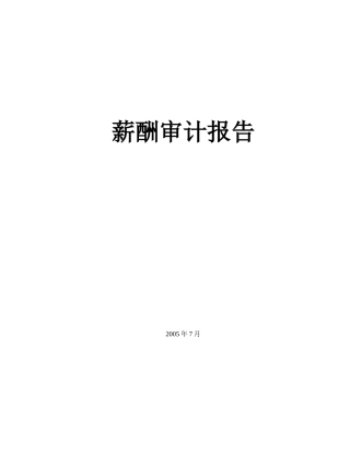 薪酬审计报告
