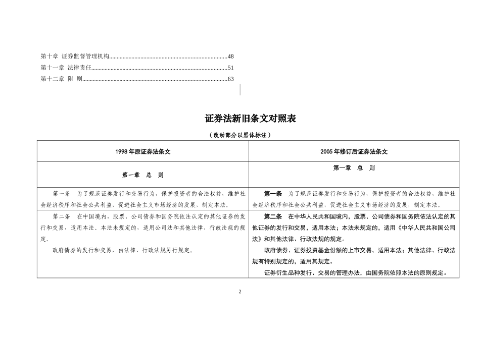 证券法新旧条文对照表(doc 64)_第2页
