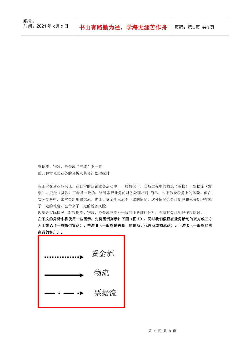 票据流、物流、资金流“三流”不一致探讨_第1页