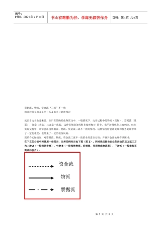 票据流、物流、资金流“三流”不一致探讨