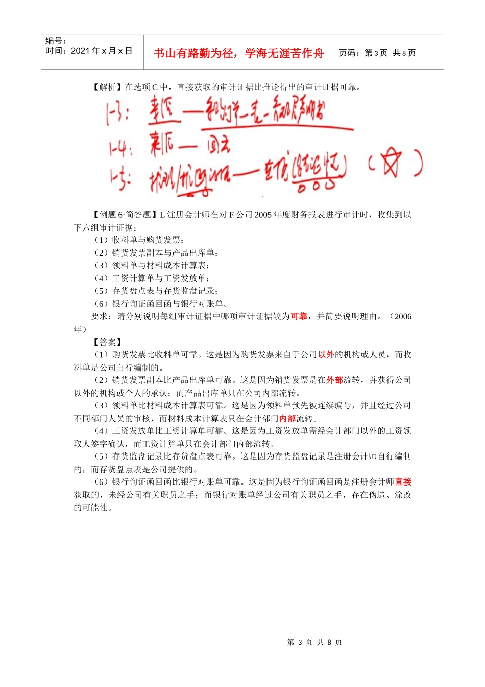 审计证据重要考点_第3页