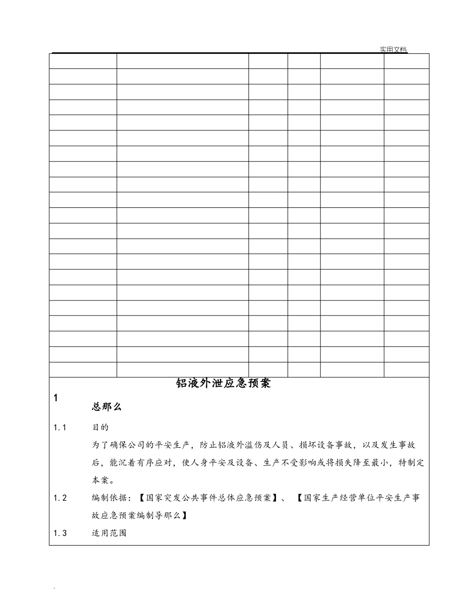铝液外泄事故应急预案_第2页