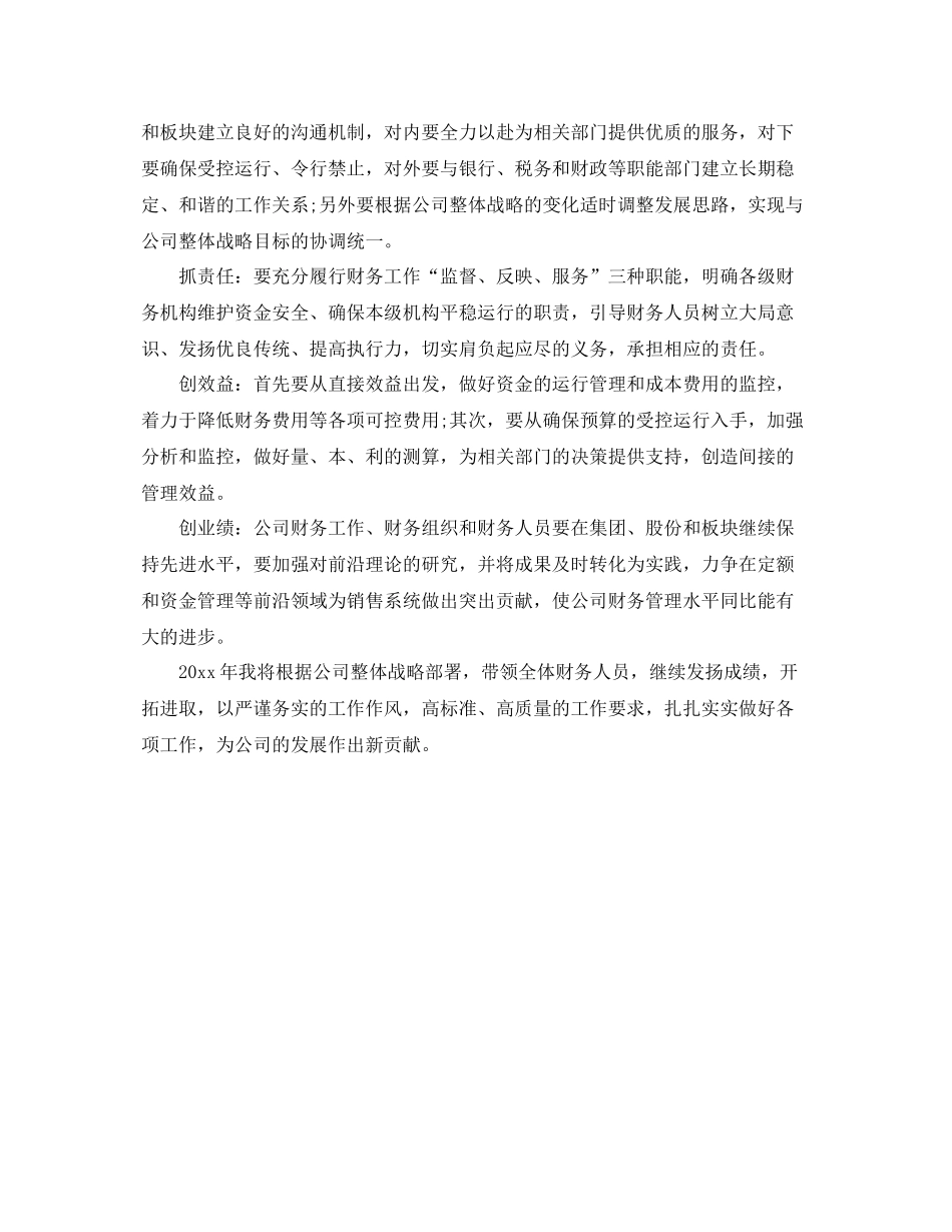 财务总监工作计划表格 _第2页