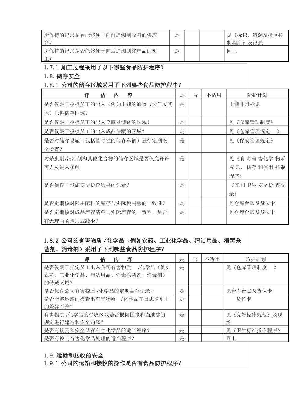 食品防护计划评价和防护计划_第3页