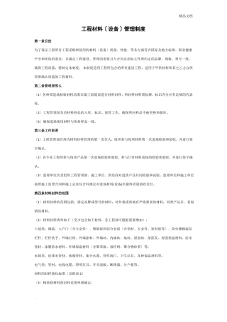 工程材料设备管理制度工程材料封样