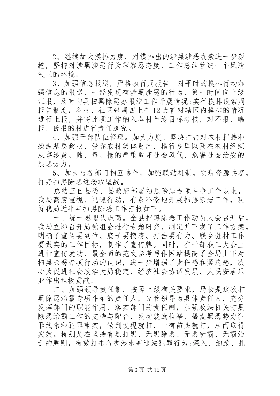 市公安局扫黑除恶专项行动总结十二篇_第3页