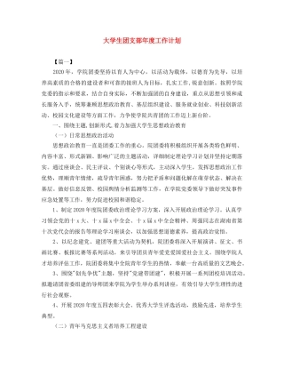 大学生团支部年度工作计划 