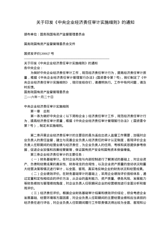 中央企业经济责任审计实施细则( 22)